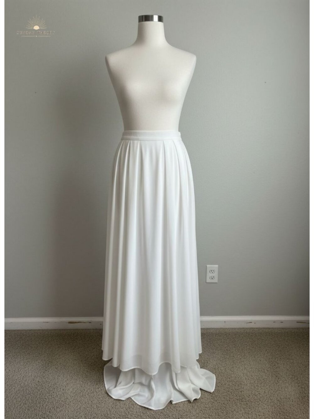 Satin Maxi Skirt High Waisted A-Line Pleated Womens Flowy Elastic